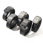 海e柜男装 超值福利 二层牛皮自动扣皮带中青年商务黑色腰带尾货