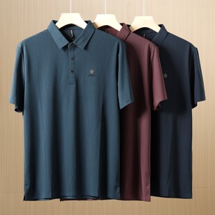 POLO衫 夏季 弹力压胶短袖 男爸爸装 丝滑有光泽 质感高级 高垂感
