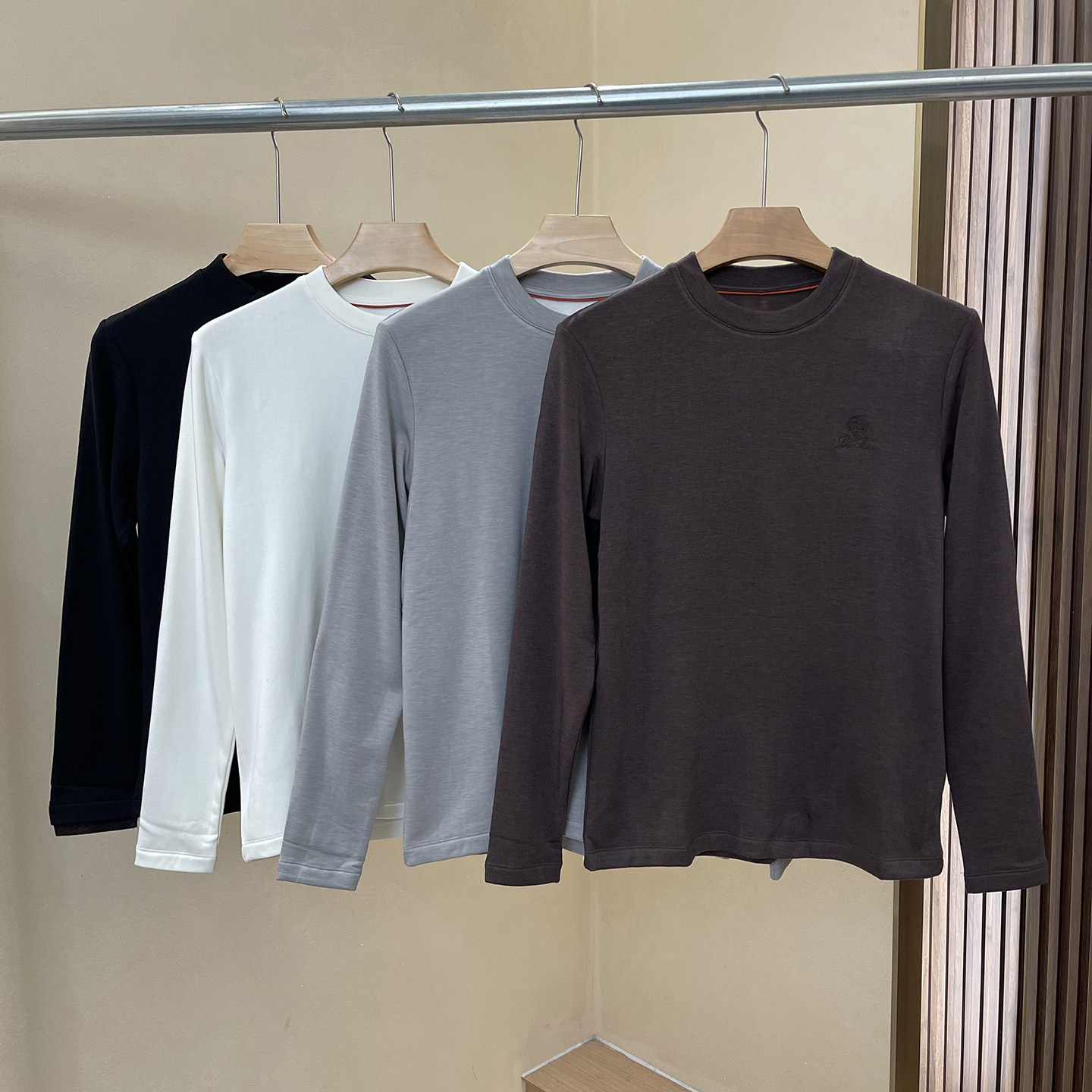 超柔东丽速热纱！一体绒！秋冬刺绣圆领长袖T恤男弹力加绒打底衫,男装,T恤,淘宝优惠券,粉丝福利购,淘宝优惠卷