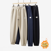 一条过冬 男 户外运动休闲束脚卫裤 加厚摇粒绒 高克重针织棉冬季