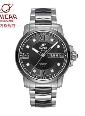 Enicar英纳格手表男表英雄系列双日历自动机械腕表3168/51/350aBB