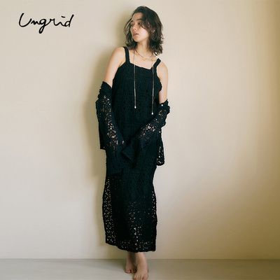 Ungrid2025春新款钩花吊带连衣裙