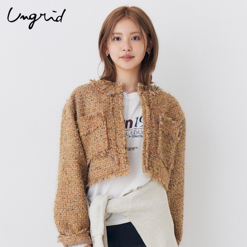 Ungrid彩点纱粗花呢高腰外套