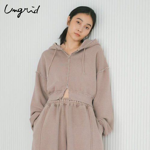 Ungrid双拉链复古连帽卫衣