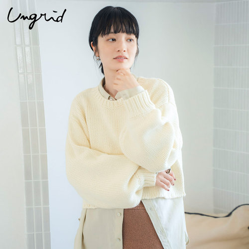 Ungrid纯色圆领毛针织衫