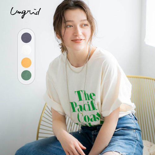 Ungrid复古爆裂印花字母标注T恤