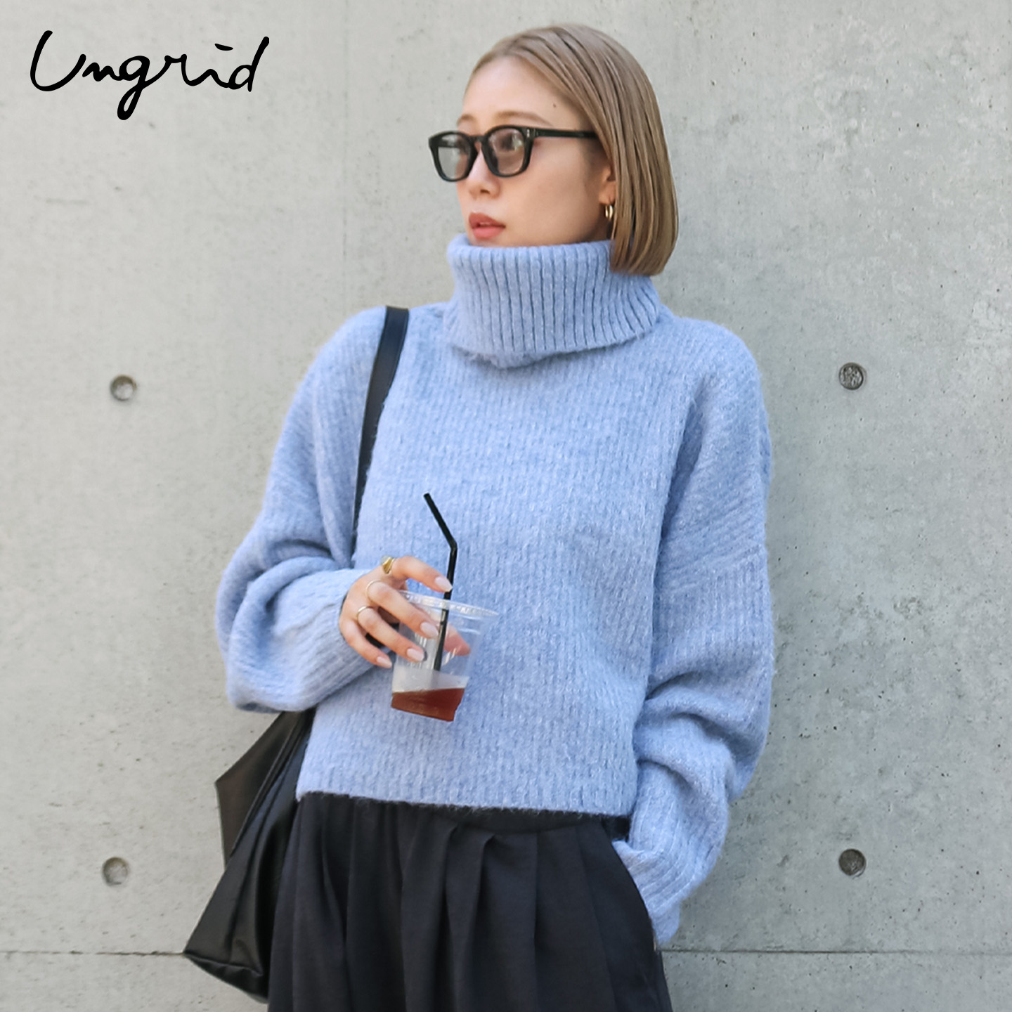 Ungrid25秋冬新品日高领毛针织衫