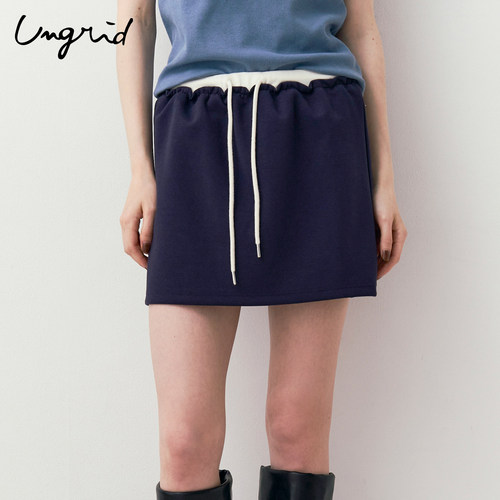 Ungrid腰部撞色设计半身裙