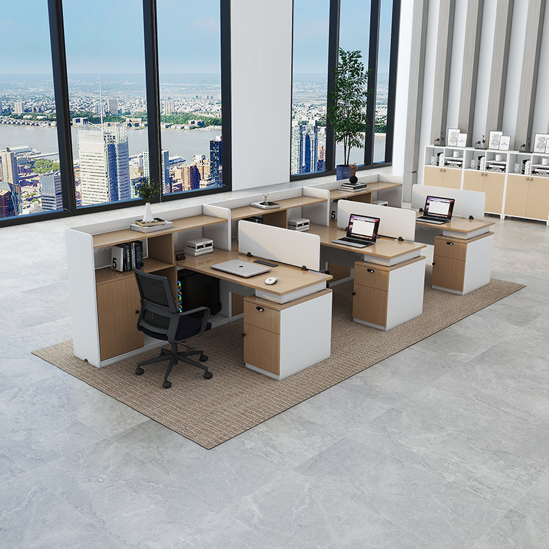 职员办公桌椅职员工位办公室4人员工卡座3屏风隔断财务桌L桌