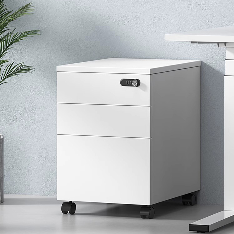 活动柜三抽屉办公桌下移动矮柜带密码锁文件柜办公室职员储物柜子