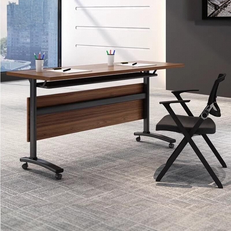 可拼折叠培训室桌椅组合会议桌长条桌子简约现代课桌办公小型移动