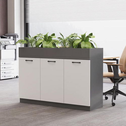 花槽柜办公室文件柜隔断柜简约现代花草绿植柜资料柜木质储物矮柜