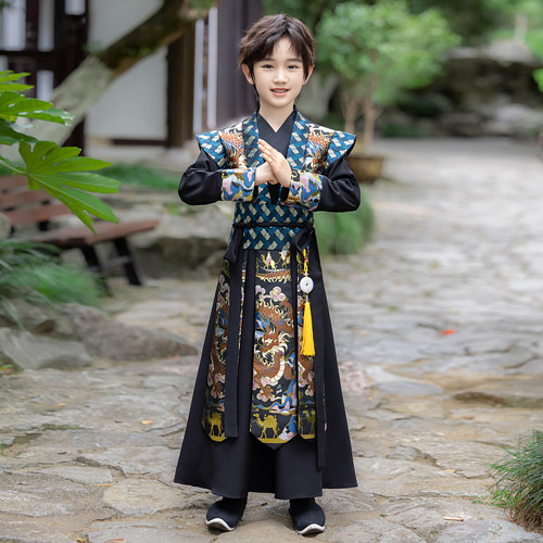 儿童男孩新中式武侠国学演出汉服