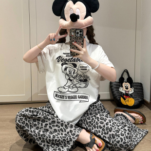 2026新款夏季可外穿睡衣女款家居服薄米奇棉质上衣云朵棉裤子套装