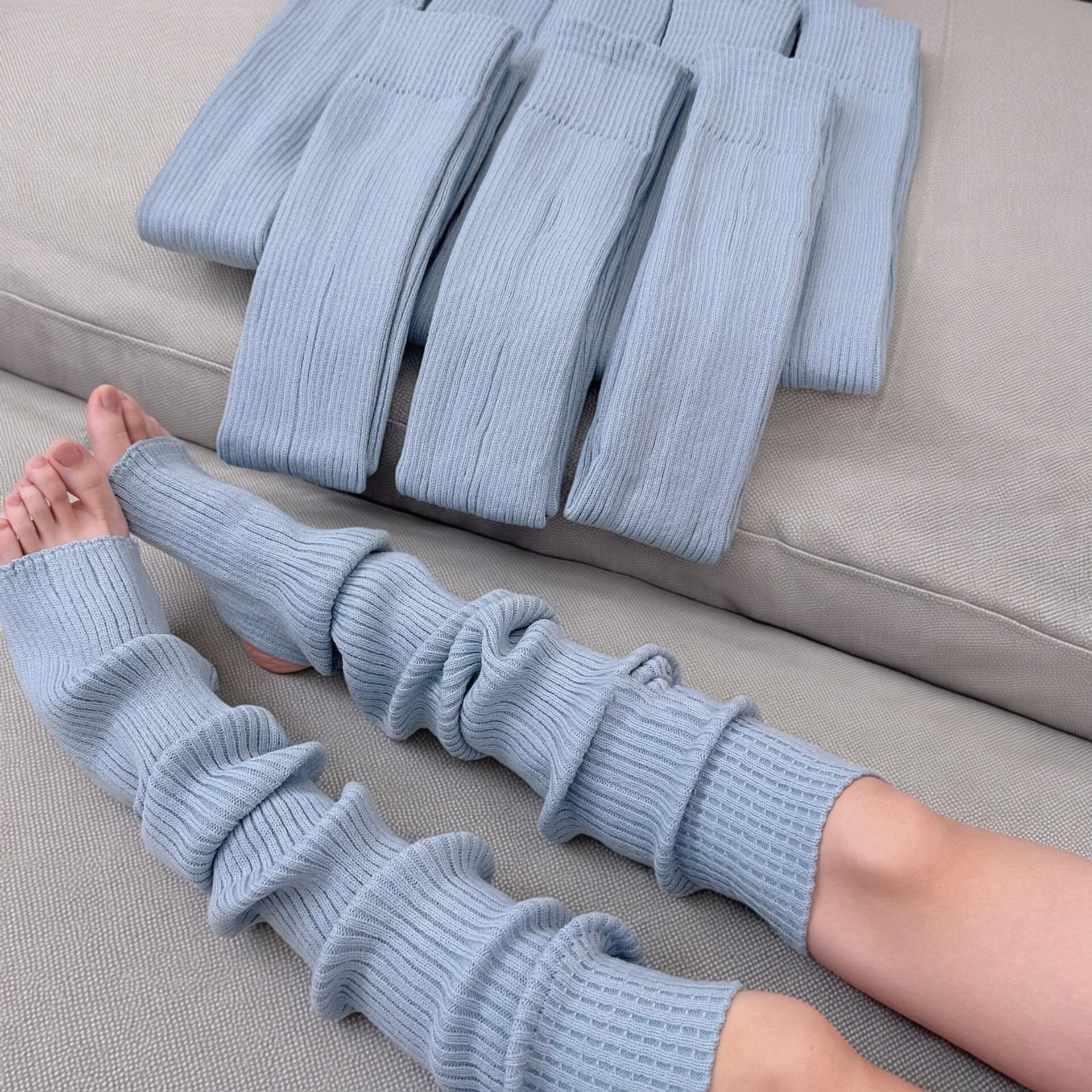 baby蓝袜套真的好温柔！75cm叠穿瑜伽裤踩脚露趾保暖针织小腿套,女士内衣/男士内衣/家居服,连裤袜/打底袜,淘宝优惠券,粉丝福利购,淘宝优惠卷