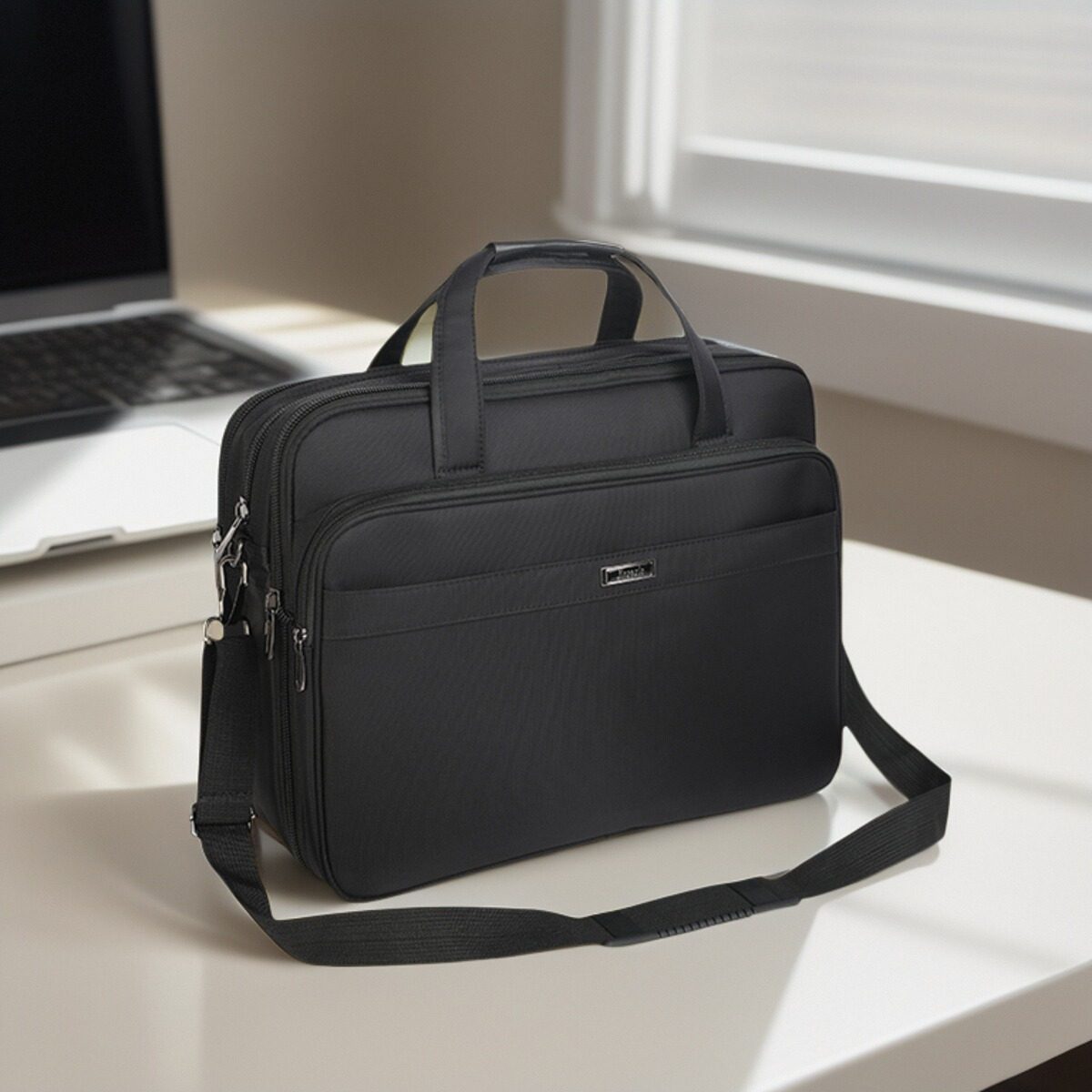 17.3寸笔记本电脑包16寸男士手提商务公文包旅行单肩包斜挎包出出差办公文件包便携打印机包大容量可印字