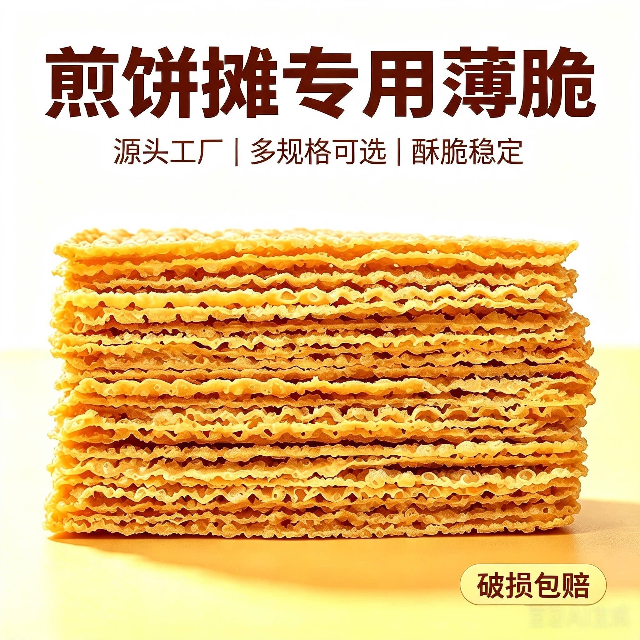 煎饼果子薄脆山东杂粮煎饼薄脆皮专用脆饼脆片香商用多尺寸装即食图片