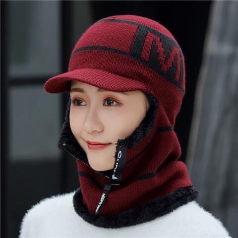 毛线帽子女冬季潮围脖一体加绒加厚保暖鸭舌针织帽骑车防风护耳帽,服饰配件/皮带/帽子/围巾,帽子,淘宝优惠券,粉丝福利购,淘宝优惠卷
