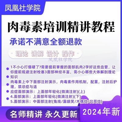 八大处微整注射系列30节 玻尿酸填充 肉毒除皱精讲医美教程