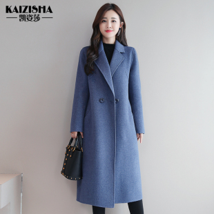 时尚双面呢羊毛大衣女式秋冬羊毛中长款修身呢子高档厚毛呢外套女