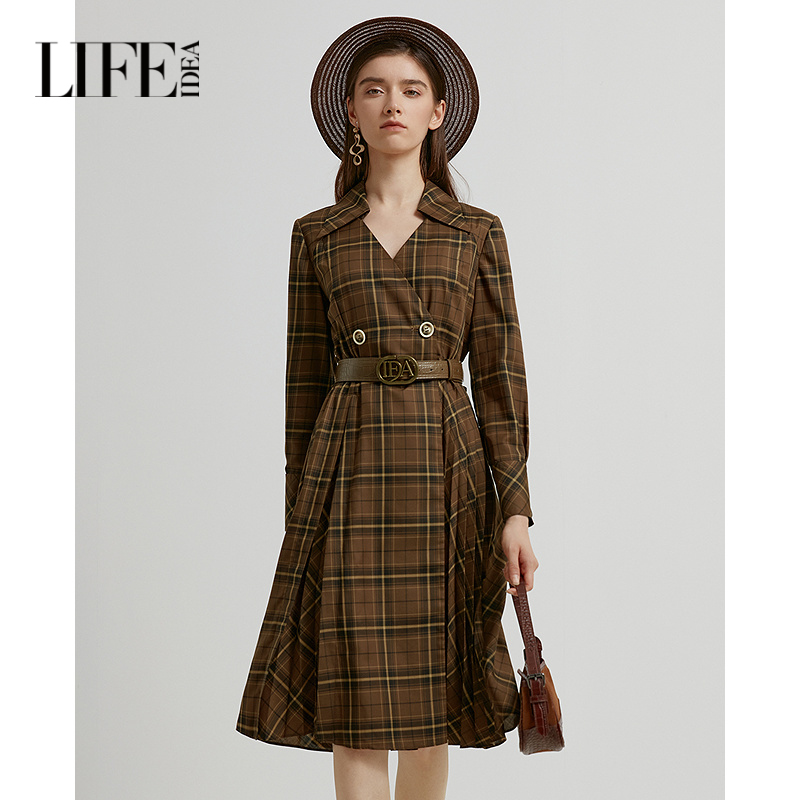 【商场同款】莱芙艾迪儿秋季新款中长袖连衣裙1D3L94111