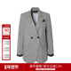 格纹休闲西服正装 职场通勤双排扣西装 外套女秋季 2D3W51229