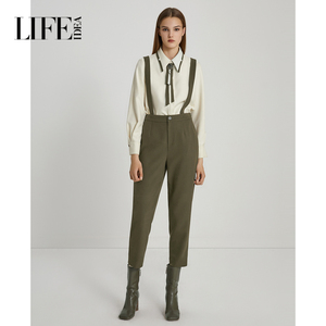 【柳哥严选】莱芙艾迪儿女士背带裤新款通勤简约九分休闲裤