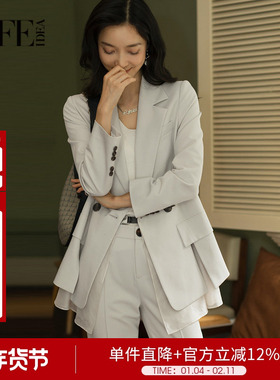 莱芙艾迪儿职业通勤穿搭女装套装休闲西装外套1E1W68060