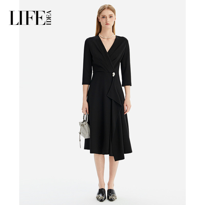 【柳哥严选】莱芙艾迪儿法式气质优雅赫本小黑裙女时尚收腰连衣裙 - 莱芙艾迪儿官方折扣店出品