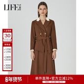 西装 翻领连衣裙2024秋季 新款 莱芙艾迪儿时尚 通勤风气质中长袖 裙子