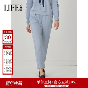 休闲慵懒风裤 女秋冬新款 1D4K74196 宽松直筒运动裤 莱芙艾迪儿时尚