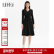 莱芙艾迪儿时髦经典 气质收腰显瘦小黑裙女精致女人味百搭连衣裙