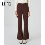 女高腰干净利落长裤 莱芙艾迪儿都市通勤简约百搭直筒垂感西装 裤