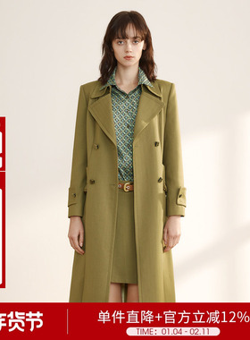 【设计师女装】24冬季中长风衣外套5V1W64016