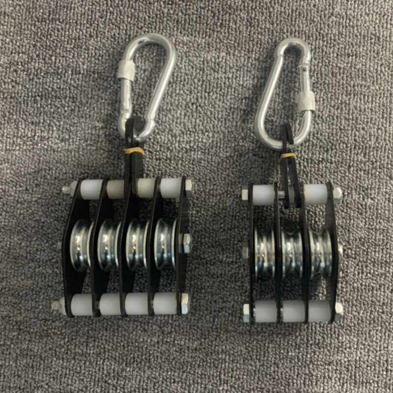 滑轮滑车双单轮省力吊环吊钩定动滑轮组工字钢钢丝绳电缆家用