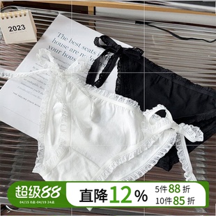 岛私立~JK系带内裤女纯棉两侧可解少女生蕾丝绑带性感纯欲新款