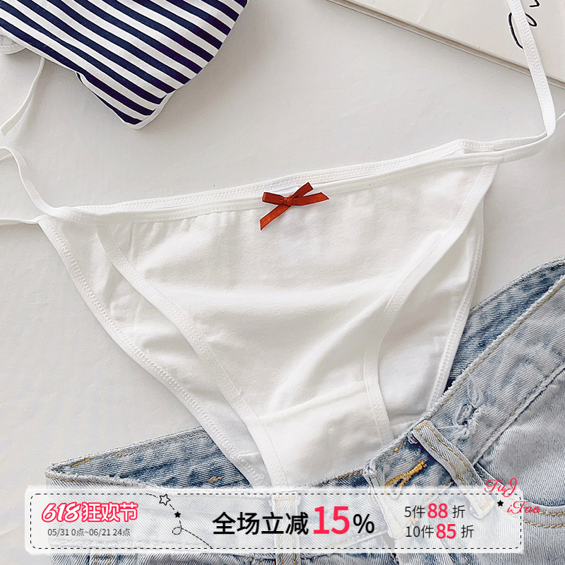千叶真纪。纯棉绑带内裤女生可解开性感侧边系带低腰纯欲少女夏薄