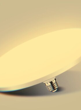 led灯泡暖光黄色节能家用黄光卧室客厅E27螺口18W36W大功率飞碟灯
