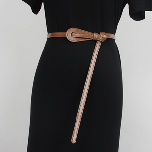 西装 细腰带女士真皮ins风时尚 饰配连衣裙子收腰衬衫 装 小皮带 夏季