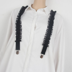 裙配饰配件 子腰带牛仔裤 复古森女小清新棉蕾丝弹力吊裤 带背带夹裤