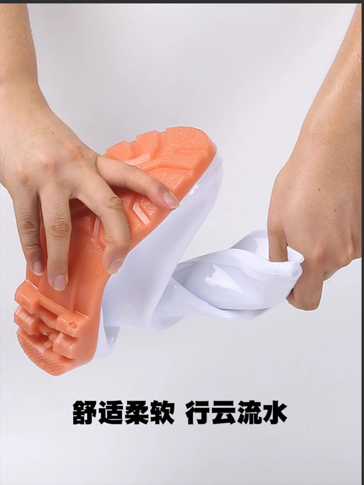 남성용 장화 중높이의 두꺼운 밑창 내마모성 장화 방수 미끄럼 방지 단축 공사장 덧신 가을용 로우탑 하이드로겔 신발