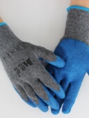 佳护 劳保手套浸胶涂胶灰纱线皱防滑耐用防水防护棉线劳动手套