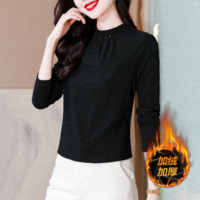 品牌加绒加厚打底衫女2025新款爆款秋冬正品高档黑色洋气内搭上衣