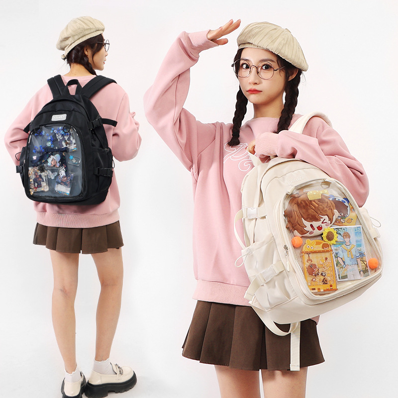 吧唧痛包少女日常休闲背包女双肩