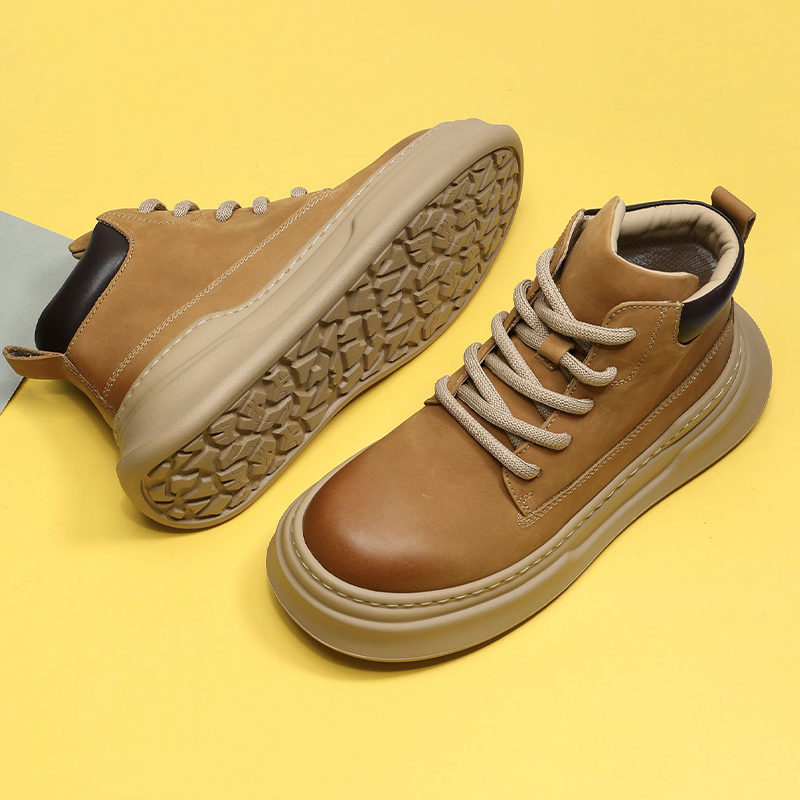 冬季复古大黄靴发泡软厚底单棉靴