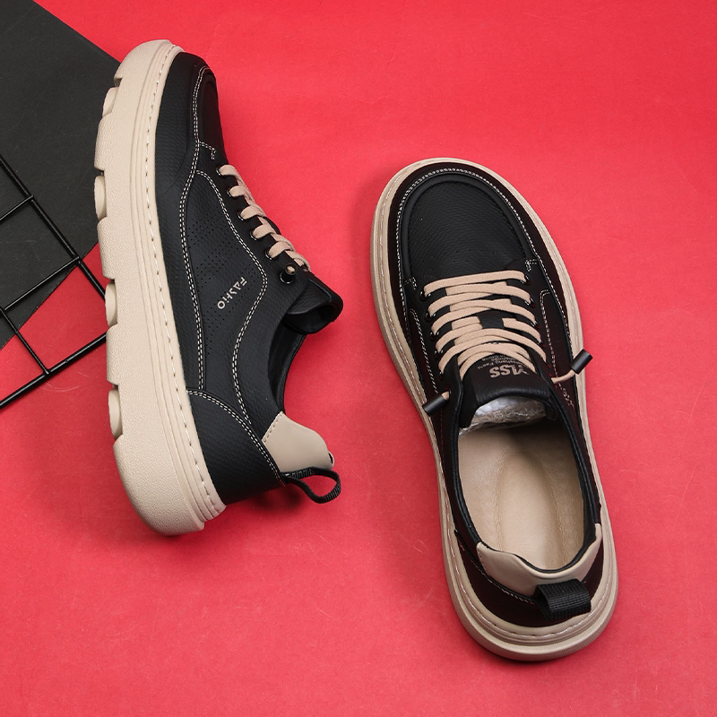 一脚蹬鞋子男鞋板鞋男款2026新款百搭舒适透气休闲皮鞋宽脚男鞋