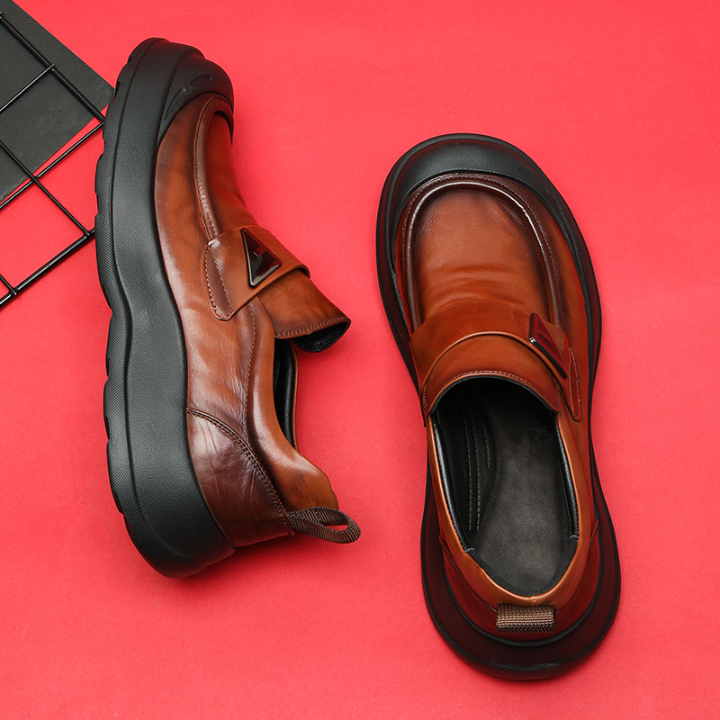 防撞鞋头小众潮流休闲皮鞋男