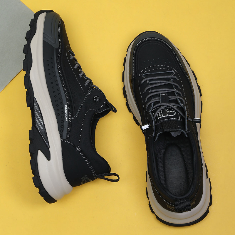 VIFIRFAR 运动皮鞋2025新款流行男鞋透气发泡一脚蹬真皮休闲皮鞋