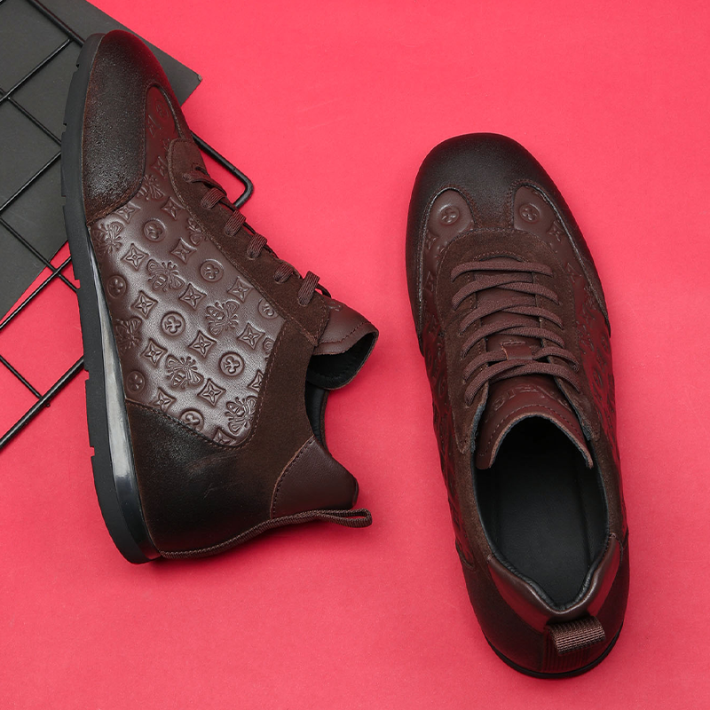 高帮真皮男鞋时尚软底鞋子