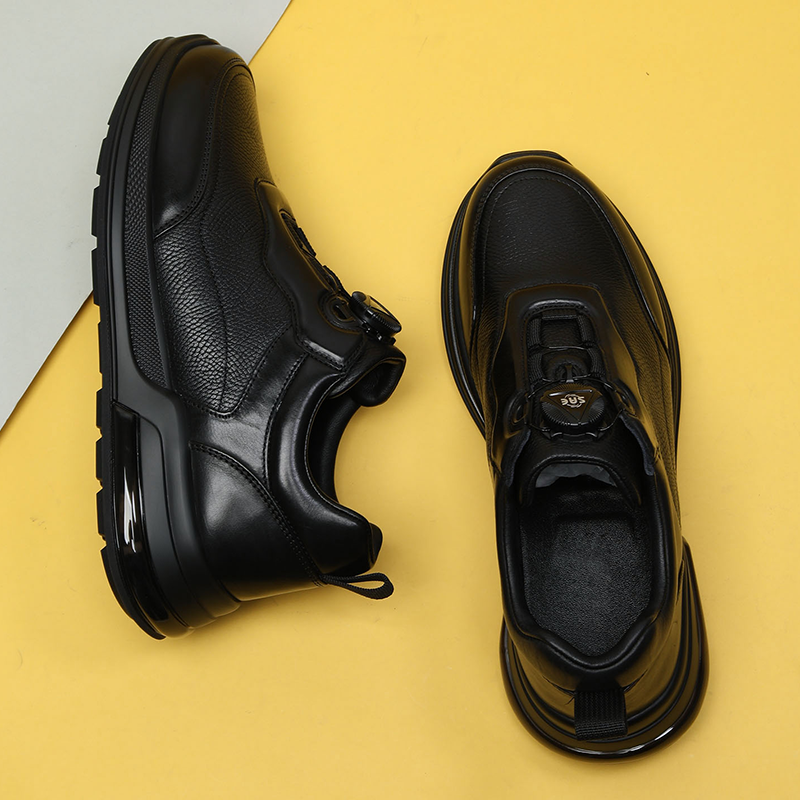 头层牛皮旋转扣运动皮鞋时尚流行